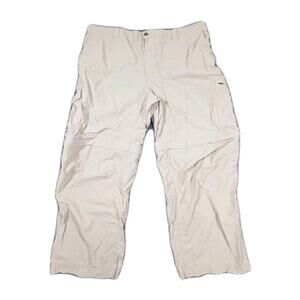 Columbia Silver Ridge Convertible Pant Mens 42x28 Beige Hiking Omni-Shade UPF 50